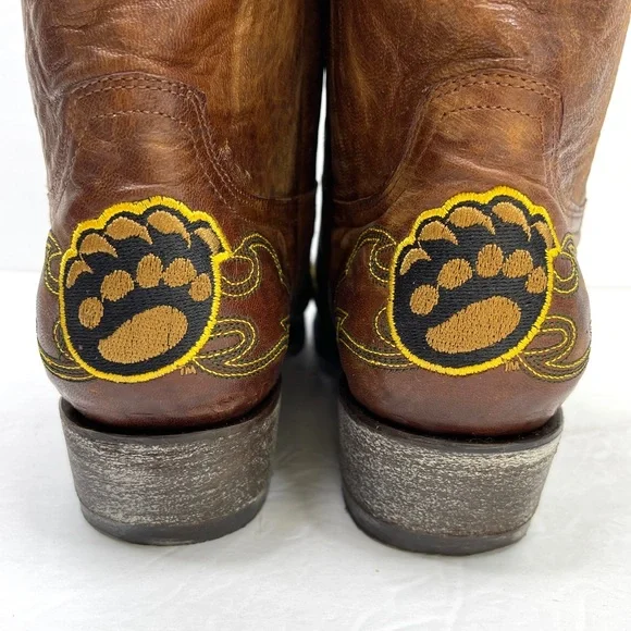 GAMEDAY BOOTS Baylor University Bears Embroidered Cowboy Boots NEW Size 10 Brown